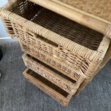 Vintage rattan chiffonier from the 70s