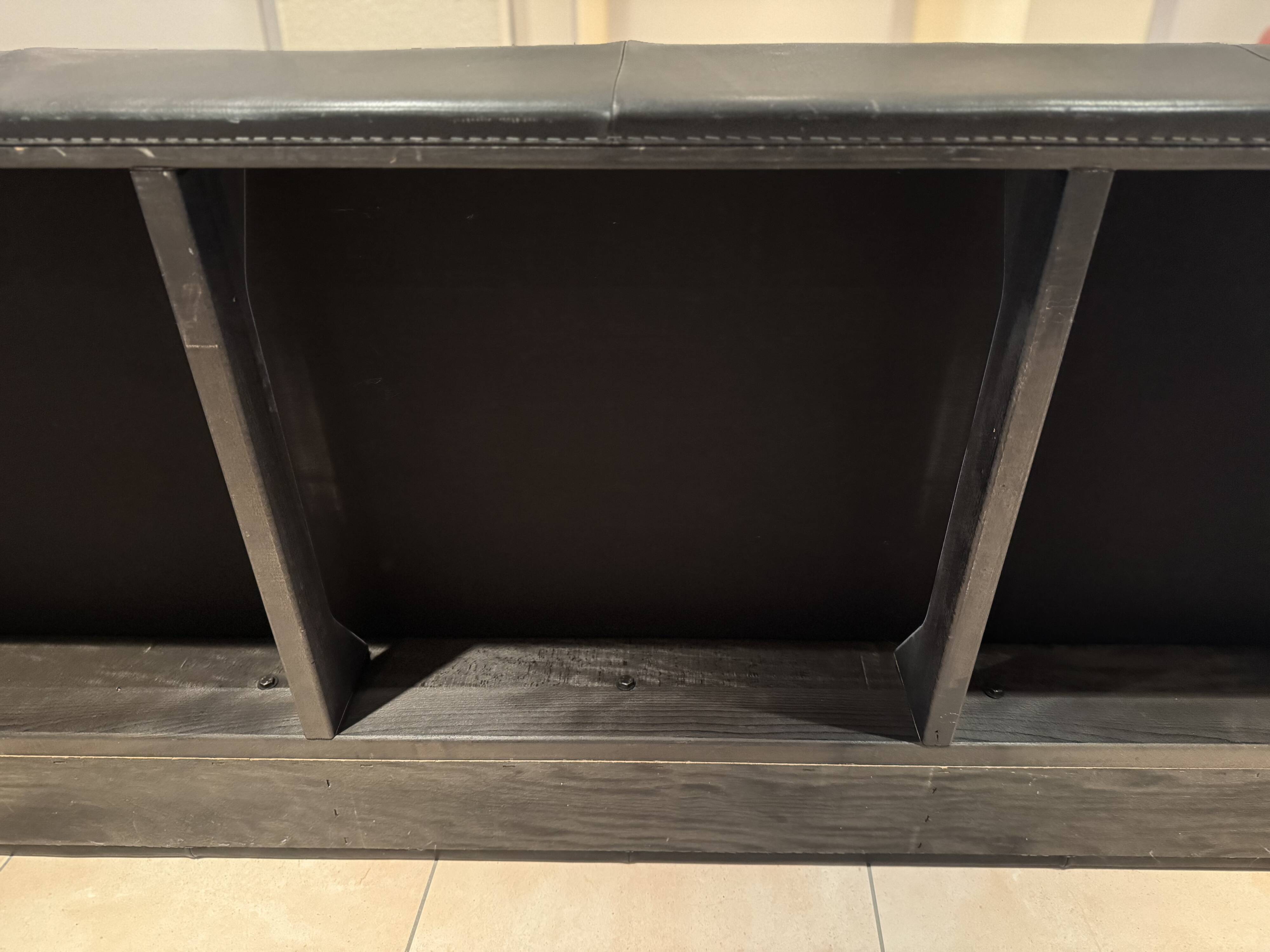 Black leather sofa by Sede – Design by Andrée Putman – 1990s