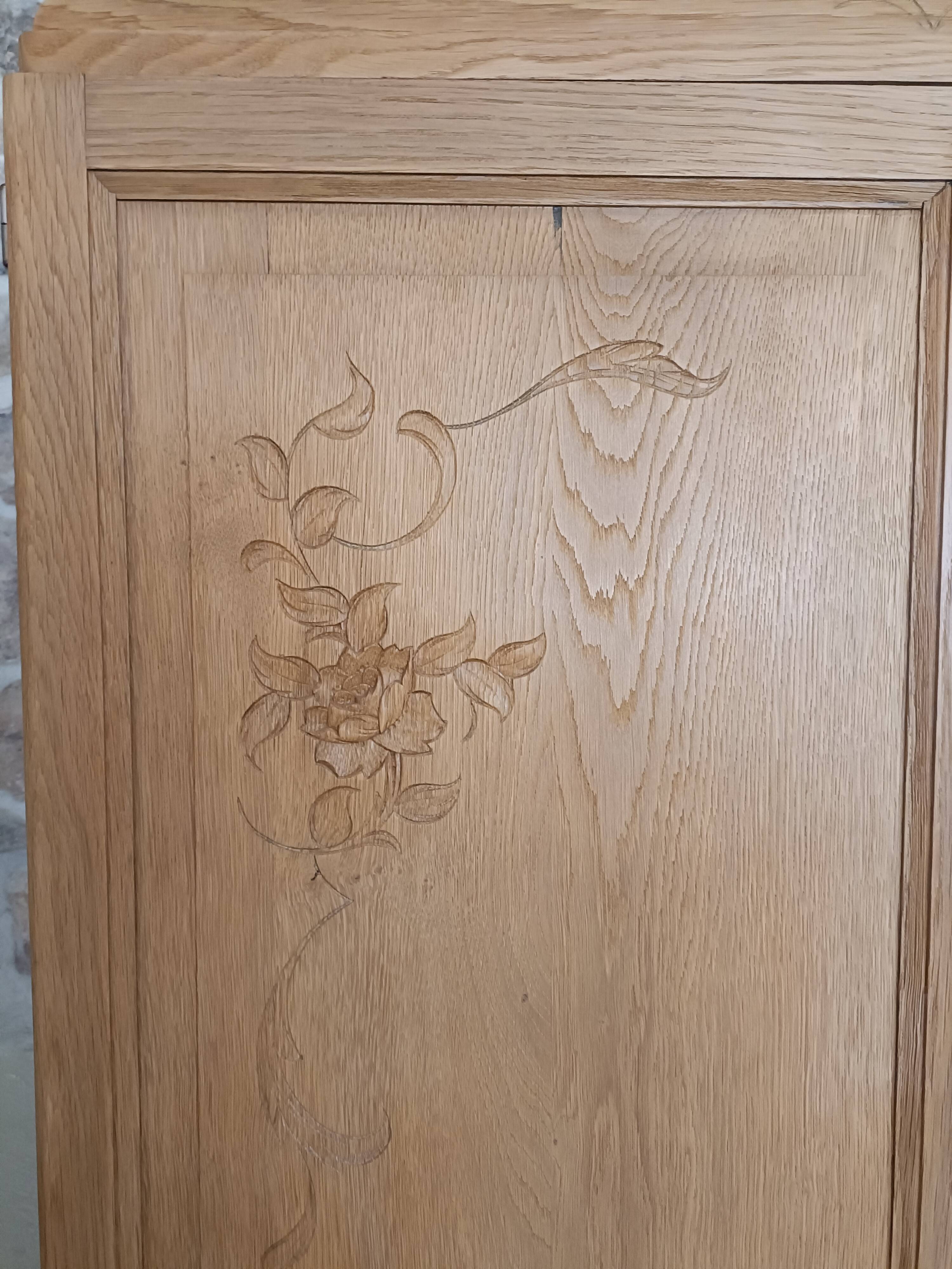 Renovated Art Deco oak wardrobe