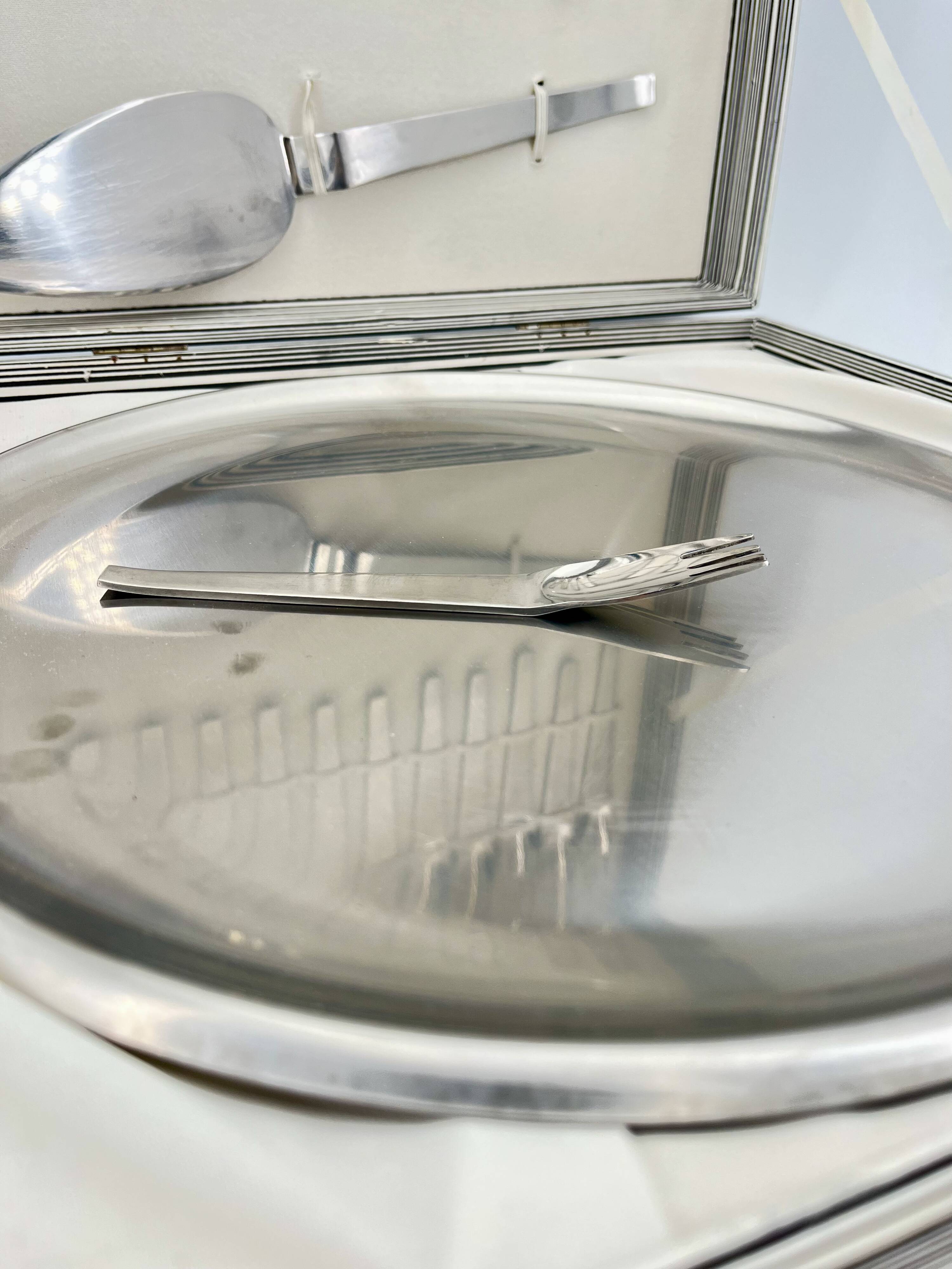 Vintage Carl Auböck Morinox Dessert Set cutlery, Tableware, Italy, 1950s