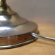 Brass lamp with opaque white opaline, 1950s