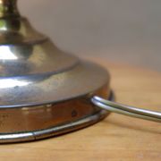 Brass lamp with opaque white opaline, 1950s