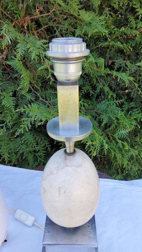 Lampe oeuf en marbre des années 70 bf Italie