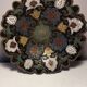 Copper cup, painted partitioned, on base