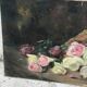 Oil on pink canvas