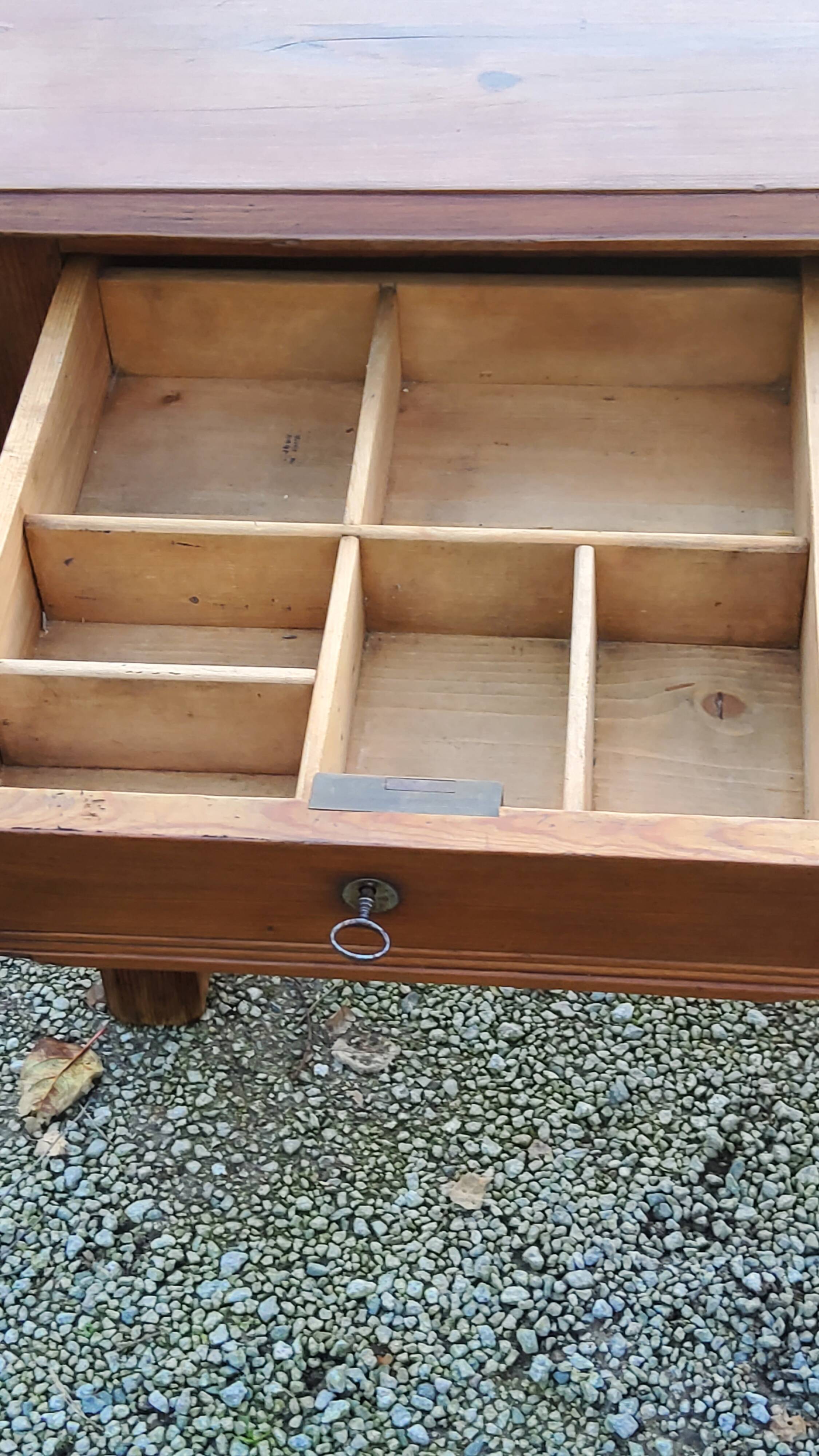 Farm table early 20th century 3 spacer drawers 180cm