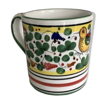 Mug oiseau fleurs verte