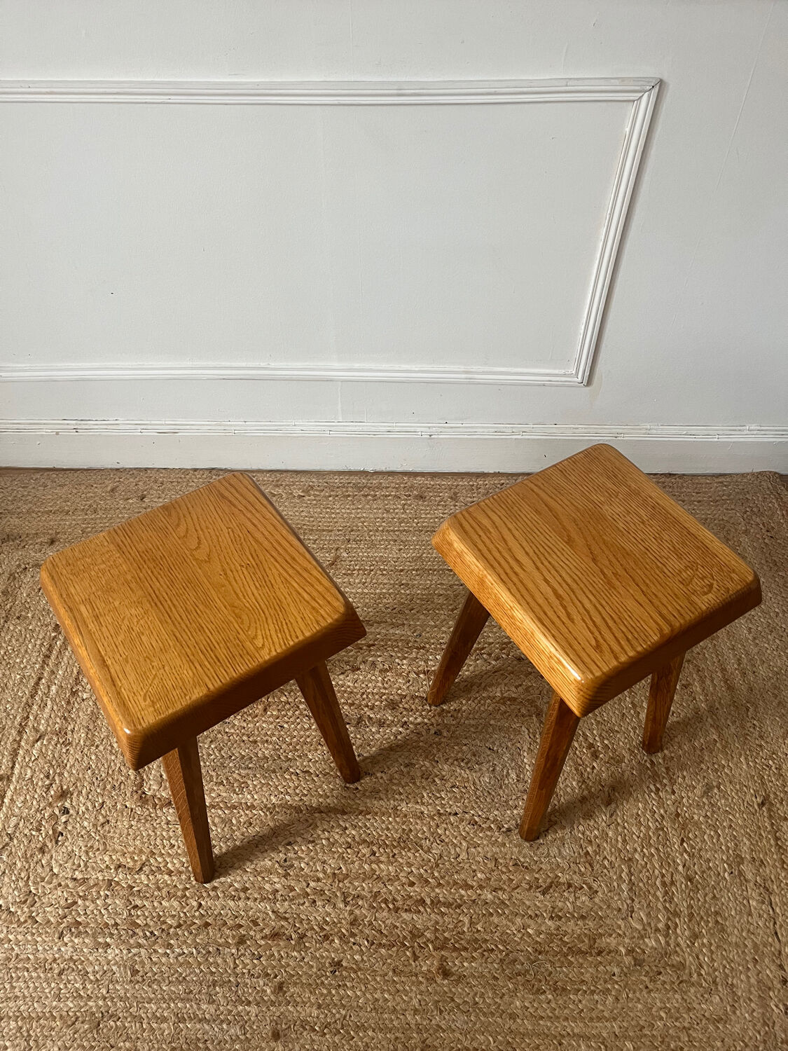 Elm stools by Pierre Chapo