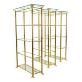 Ramiro Tarazona 24 Carat Goldplated Display Cabinet w. Glass Shelves 1980s