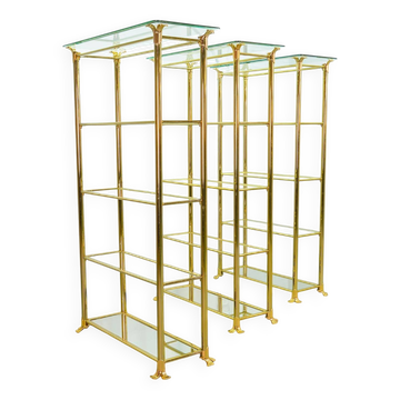 Ramiro Tarazona 24 Carat Goldplated Display Cabinet w. Glass Shelves 1980s