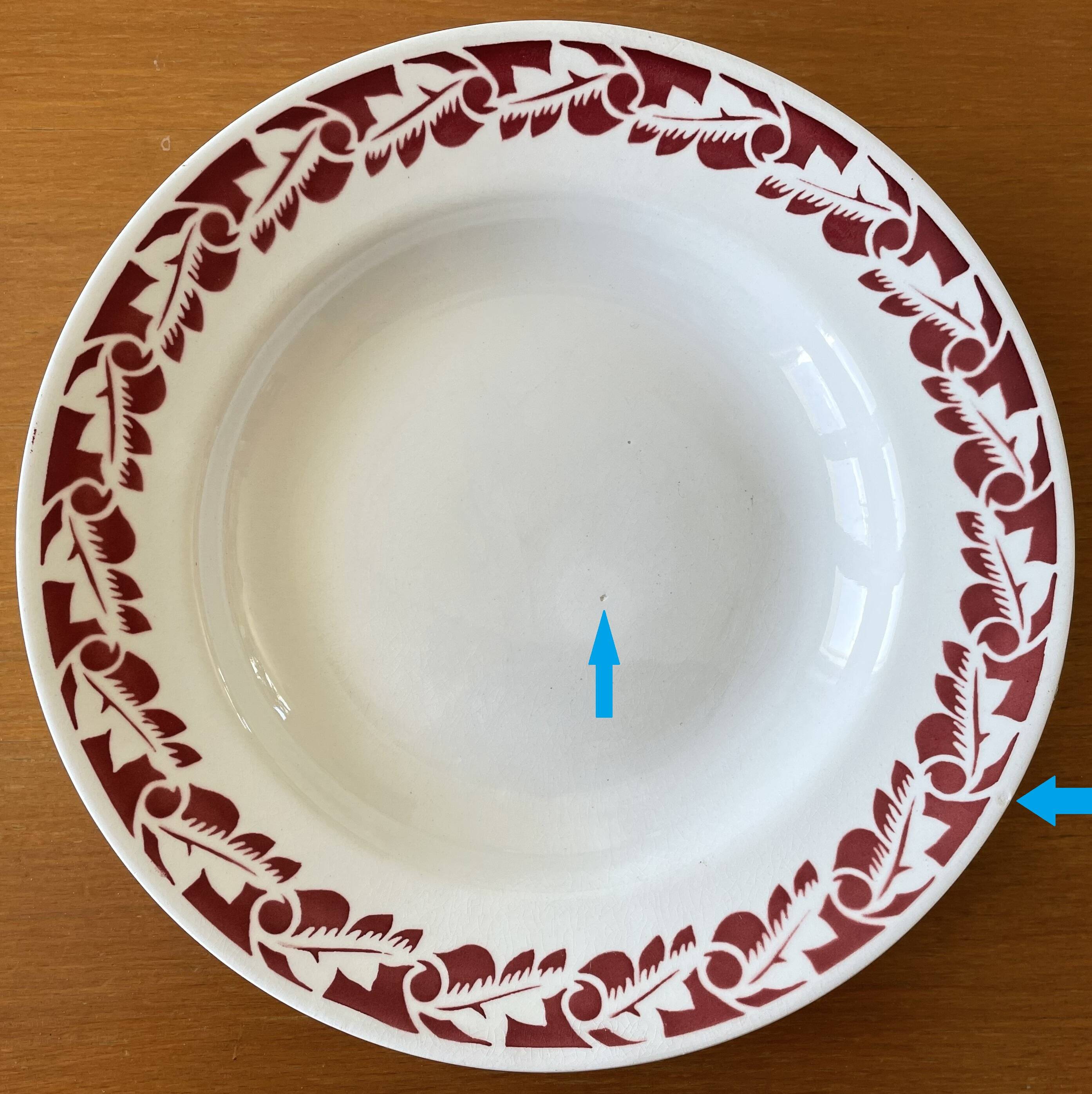 6 large antique deep plates in Saint-Amand earthenware (Nord)