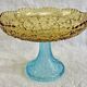 Georges Sand hollow two-tone glass compote bowl signed Portieux