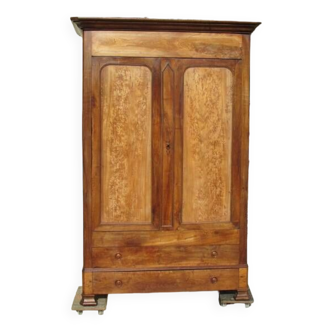 Louis Philippe linen cabinet in walnut and magnifying glass