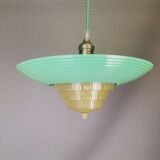 Scandinavian green acrylic clip on hanging lamp 1960s