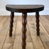 Tripod stool of cowherd in pearl wood 30s