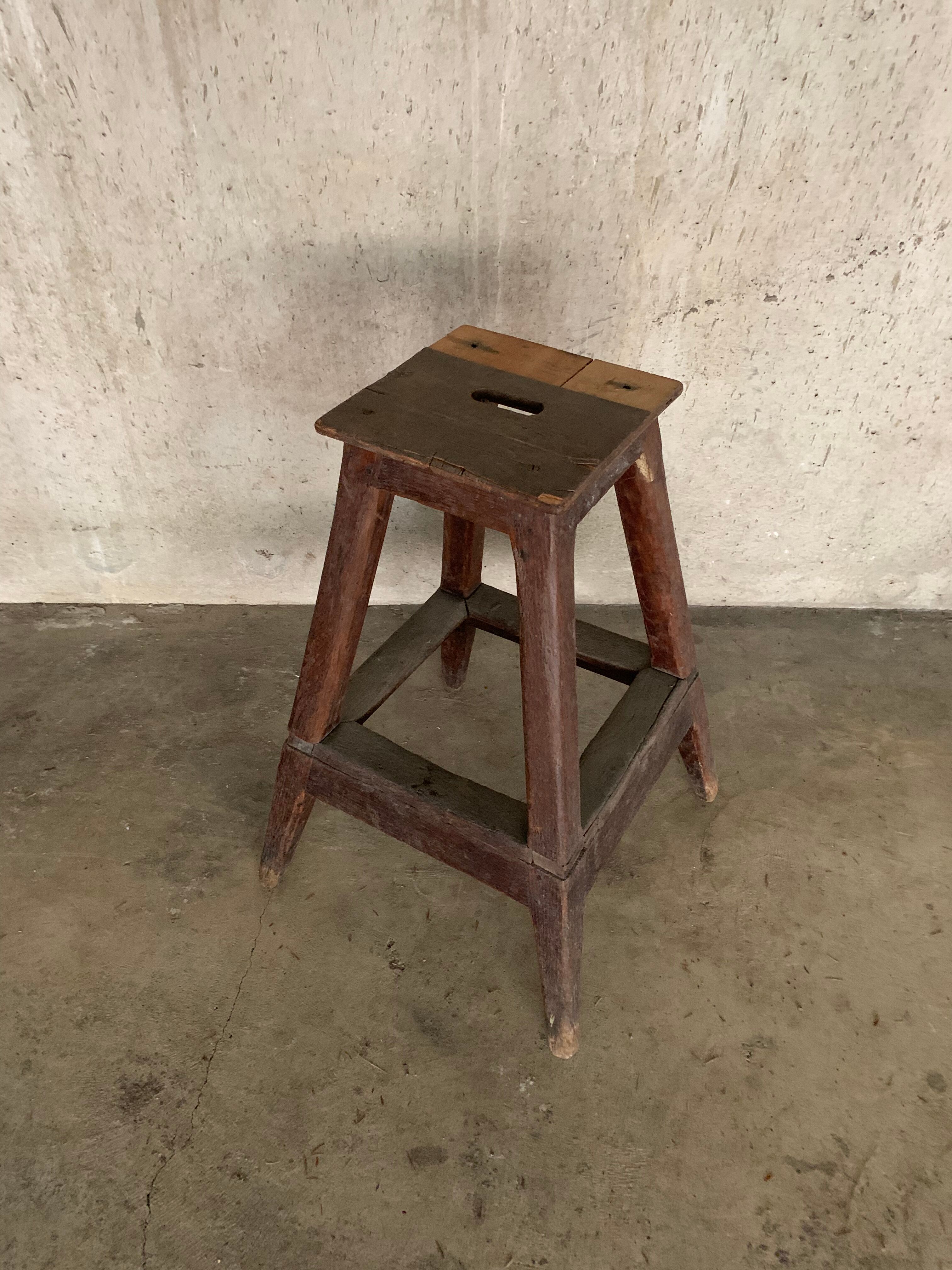 Raw wood stool