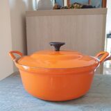 Enamelled cast iron casserole the orange crucible.