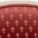 Trüggelmann - Swan neck armchair - Marble and gold base, poppy red damask