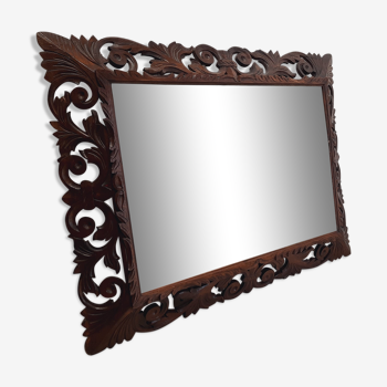Miroir bois sculpté biseauté 110x84cm