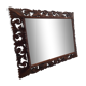 Beveled carved wood mirror 110x84cm