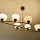 Large Vintage Glass Brass Pendant Light