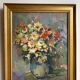 Antique painting, Still life with wild flowers, signed, 20th century