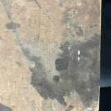 Oil on wood representation of camels.