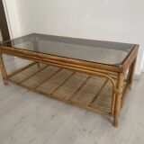 Table basse rotin et bambou