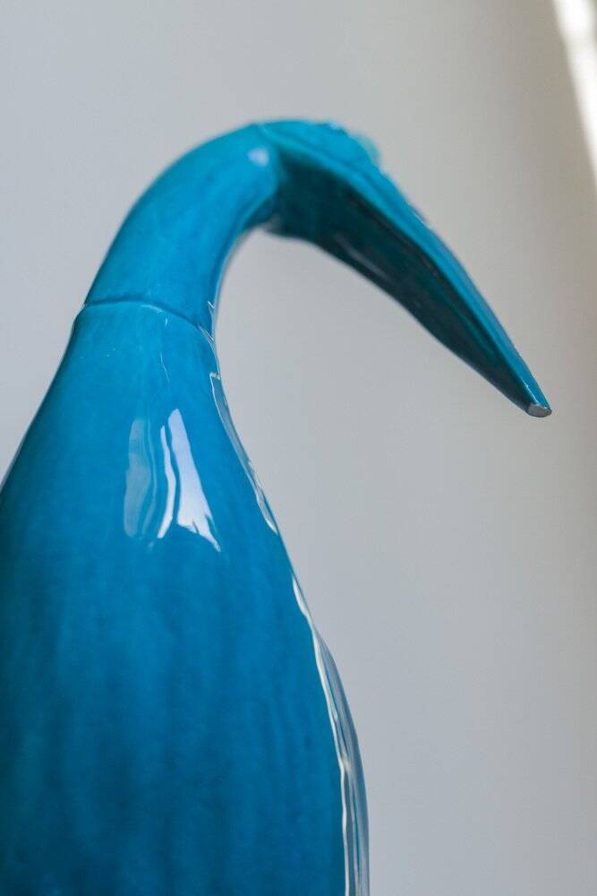 Chinese turquoise glazed crane figurine, 1950s