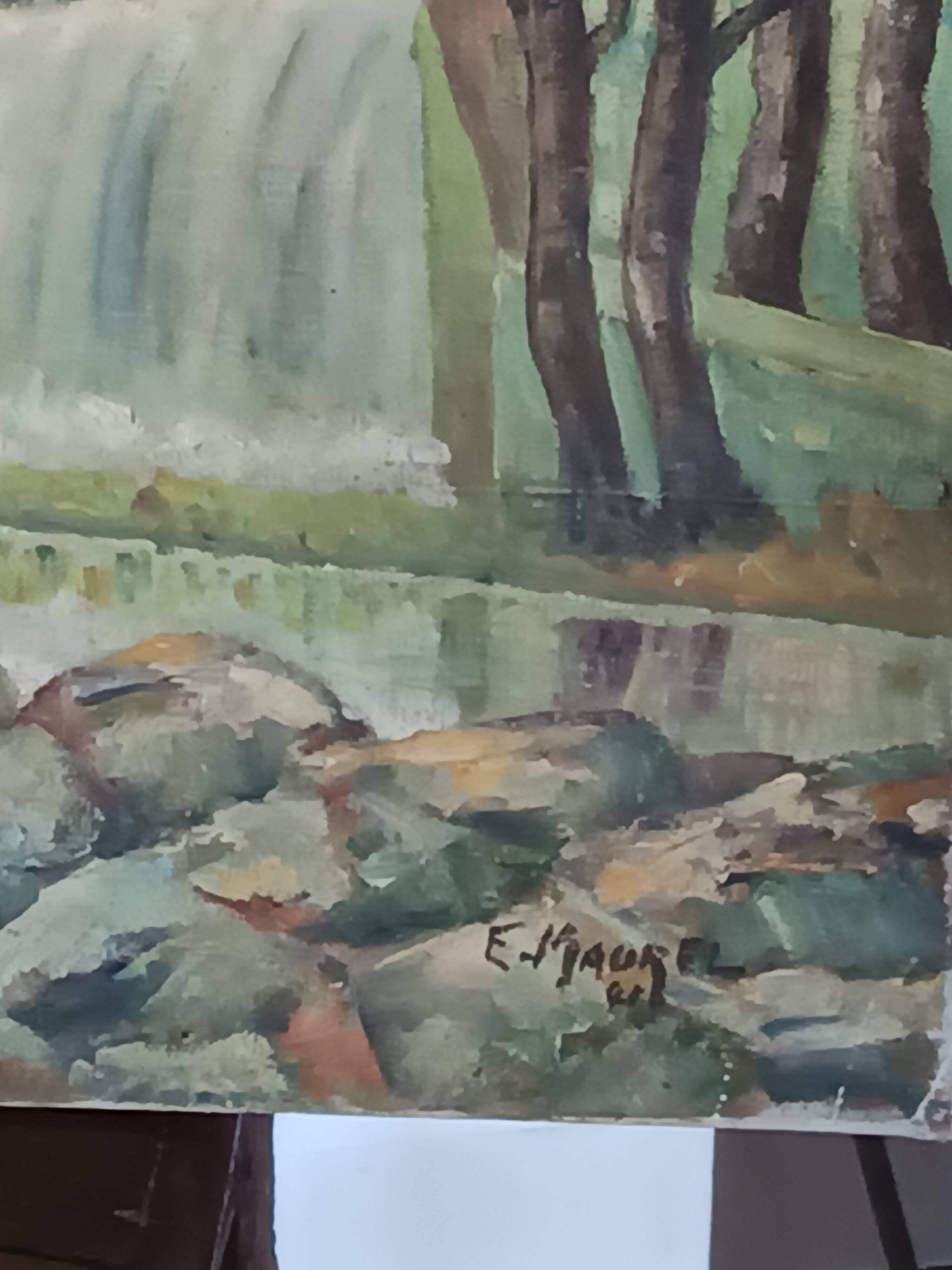 Oil on canvas, signed Francis Maurel, Provençal painter, 1941