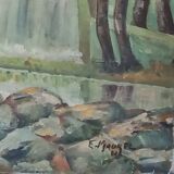 Oil on canvas, signed Francis Maurel, Provençal painter, 1941