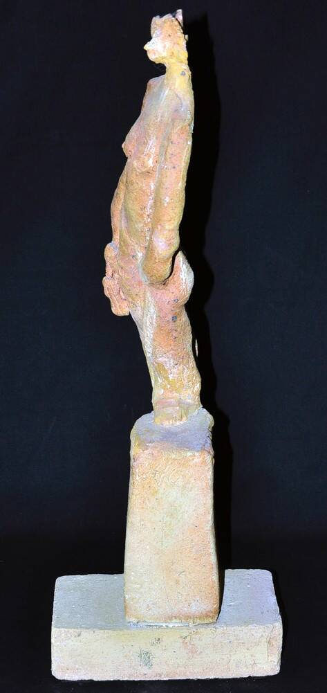 Terracotta sculpture signed Michel Wohlfahrt, circa 1980