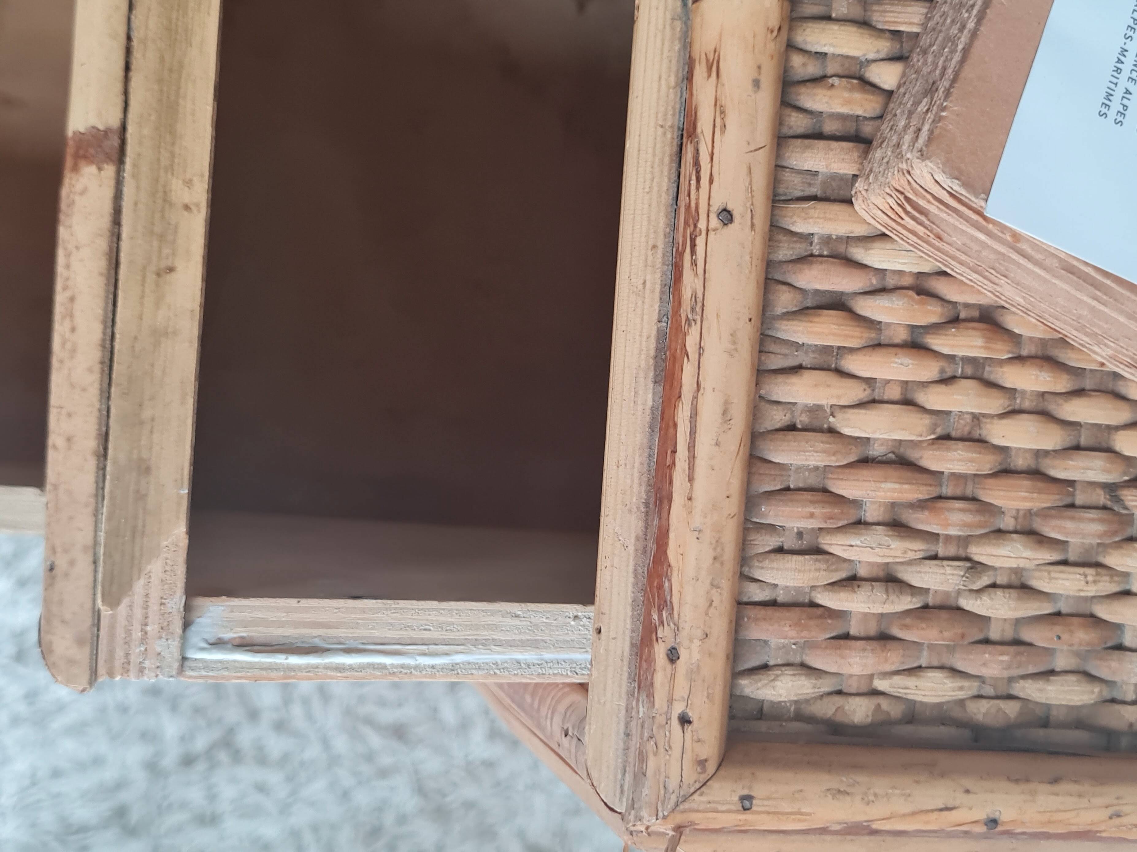 Pair of rattan bedside tables circa the 1970s.