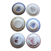 6 assiettes plates dépareillé Fontanges Marsac Longwy Digoin