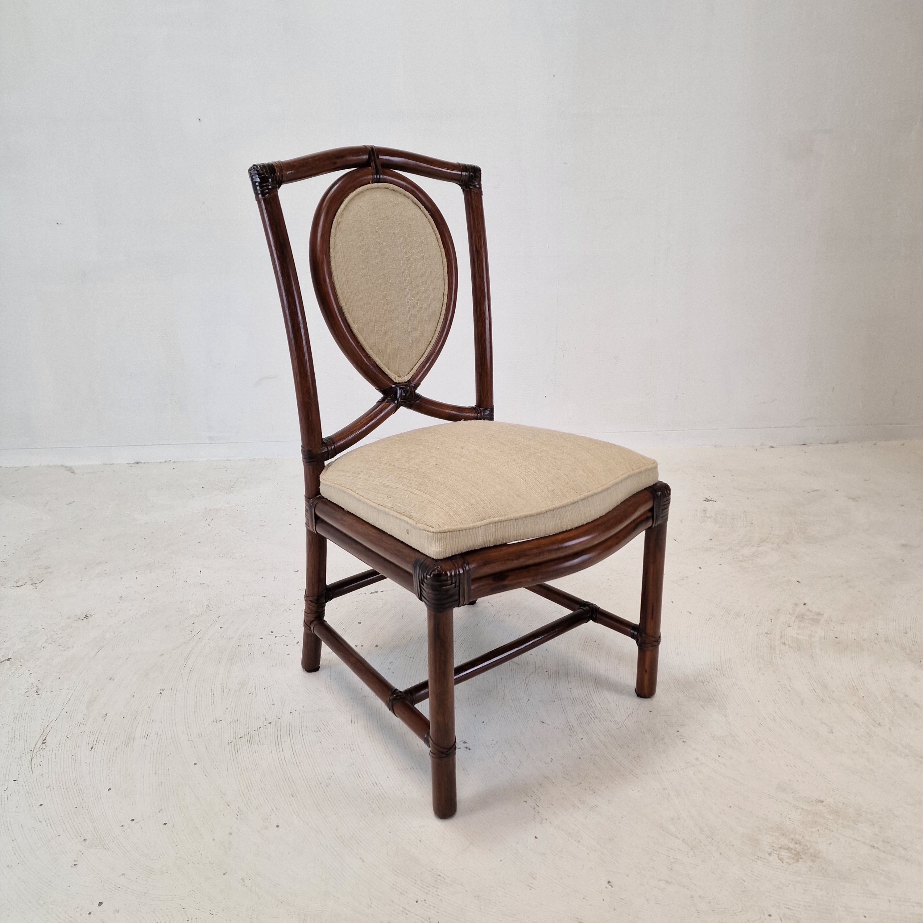 Set of 6 Bamboo Dining Chairs from Gasparucci Italo, 1970s