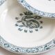 4 assiettes plates terre de fer, motif François Ier, Salins, France