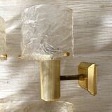 Set of 4 60s wall lights in champagne-colored resin