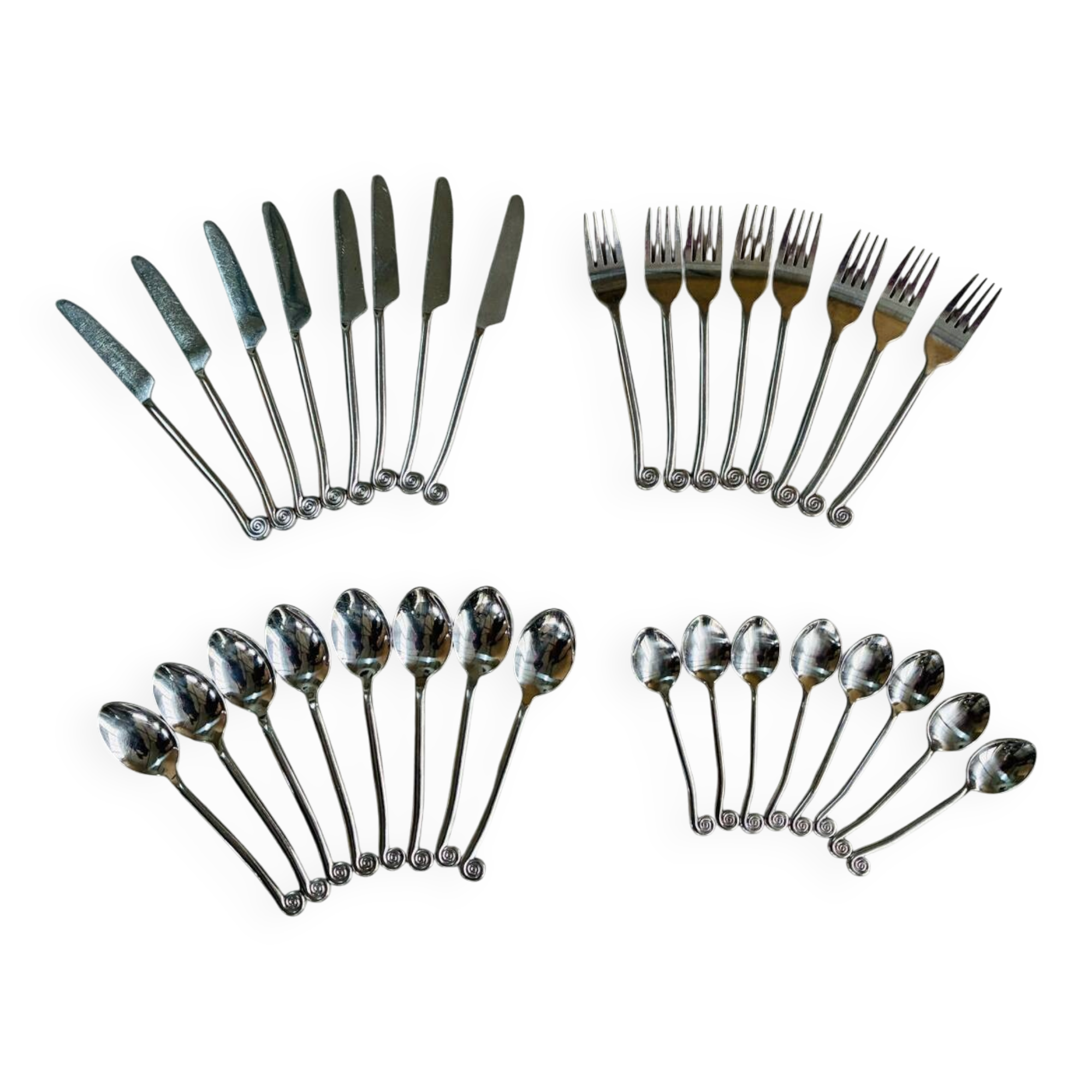 Spiral cutlery Geneviève Lethu for 8 people