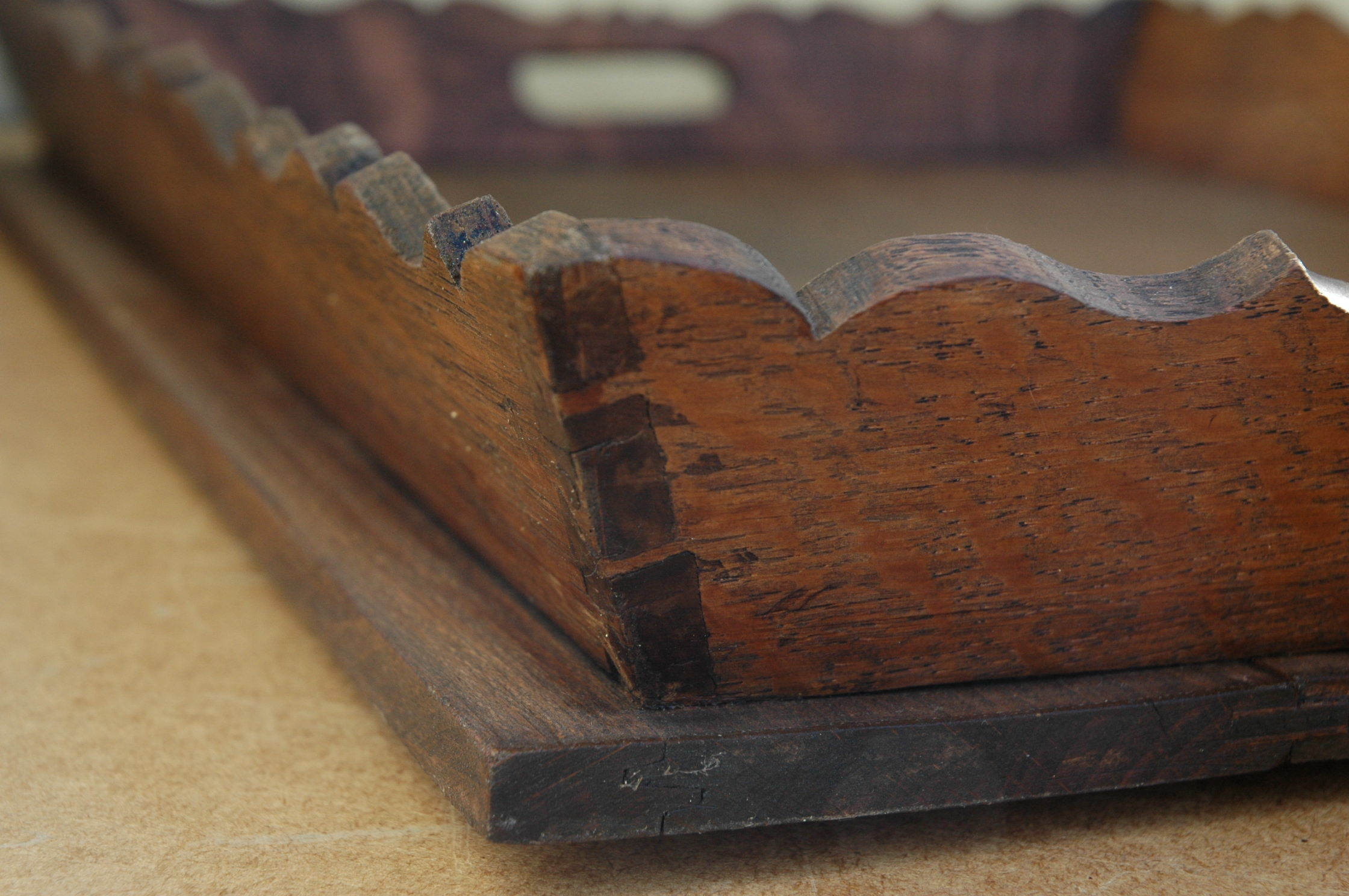 Old solid oak tray 62cmx45cm