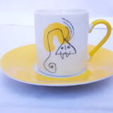4 cups with drawings by Miro