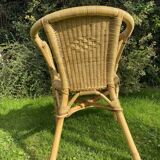 Vintage rattan and wicker armchair