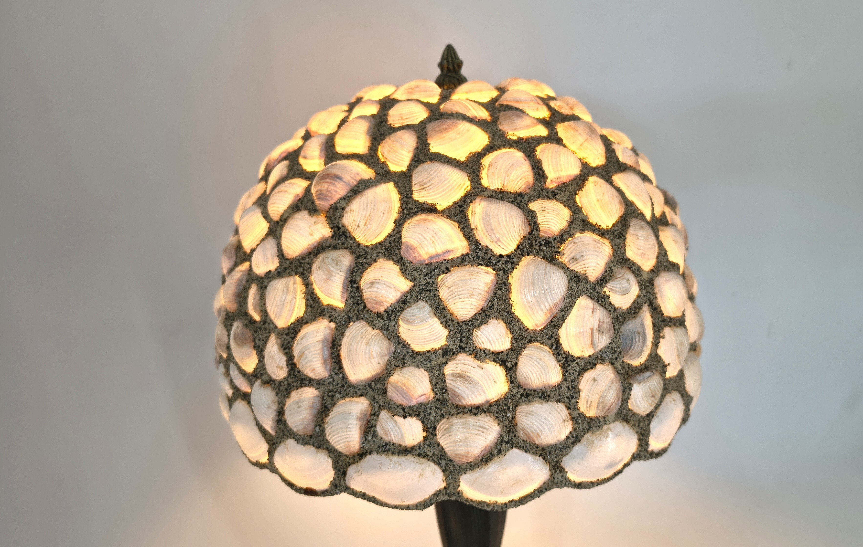 Vintage sea shell table lamp, 1970s