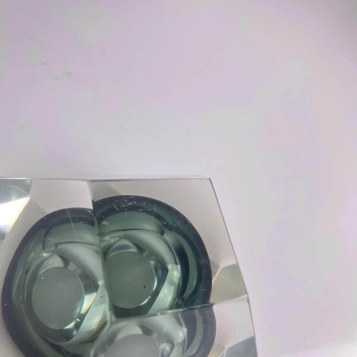 Cendrier / vide poche Sommerso en verre de Murano, forme diamant, Italie, 1970