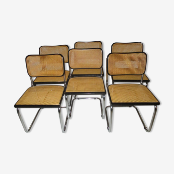 Suite 6 chaises cesca b32 Marcel Breuer vintage