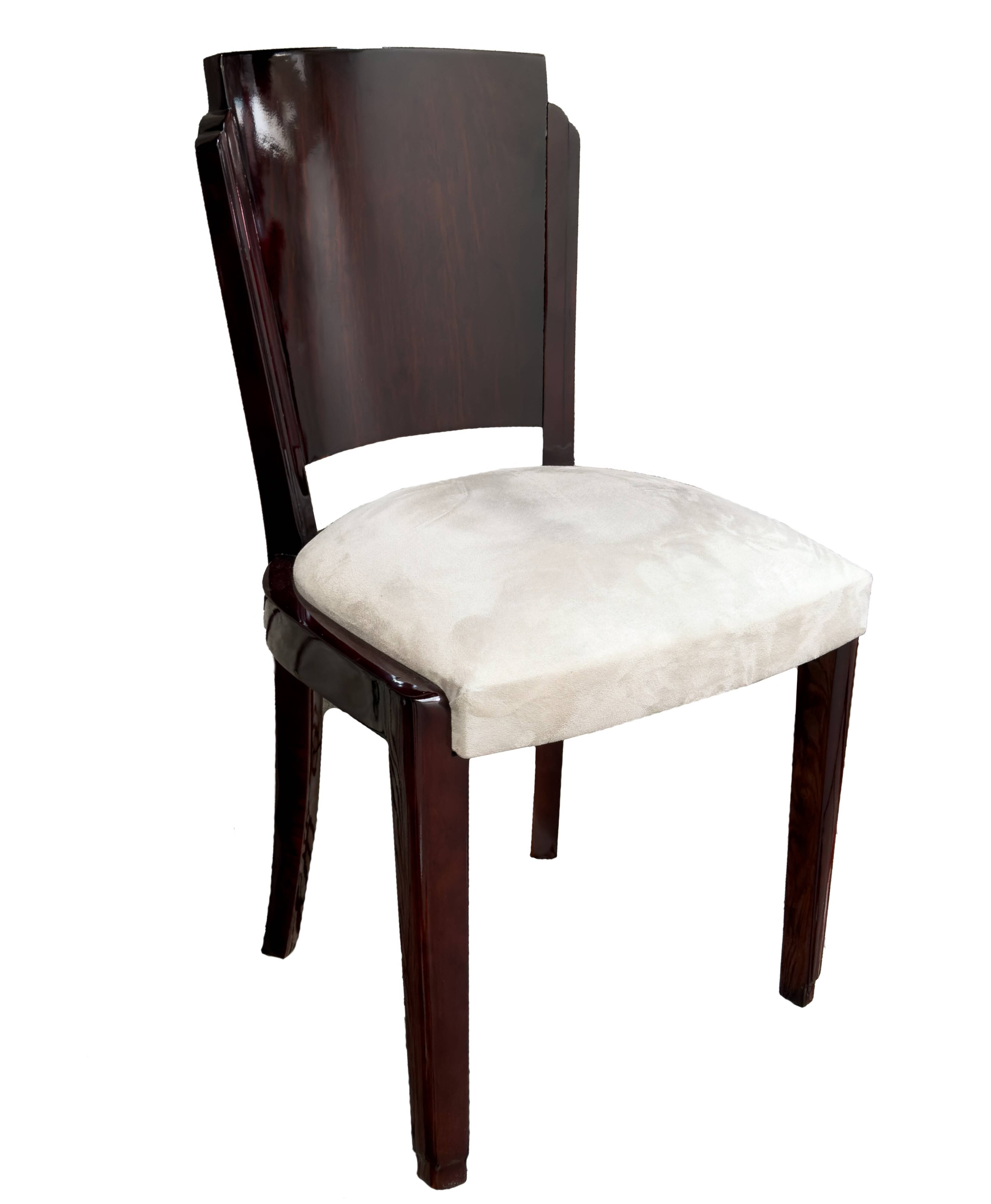 Table chair in rosewood and suede