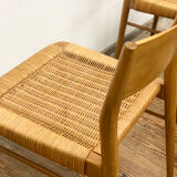 Mid century cherry wood dining chairs by Georg Leowald for Wilkhahn, Set of 4, Germany,1950s