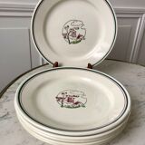 Set of 6 flat plates salins model "april" years 30-40