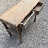 Antique console table, patinated wood