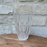 Ancien vase en verre ciselé h16cm