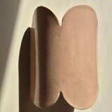 Mocha enamelled stoneware wall light (small model).